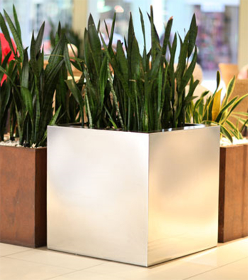 FO-9004 Stainless Steel Cube Planter