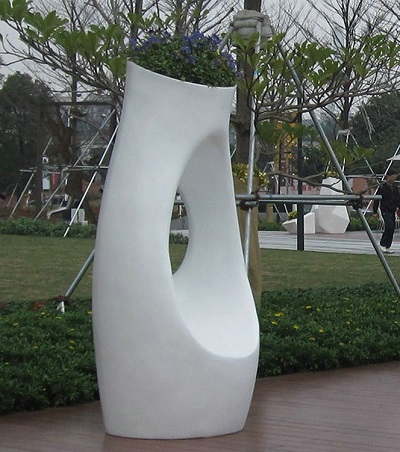 FO-363 Fiberglass Stool Planter  