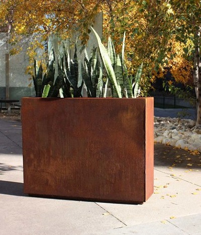 FO-9C33 Corton Steel Squared Planter