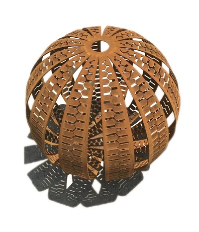 FO-9C82 Custom Size Corten Steel Garden Decorative Ball sculpture 