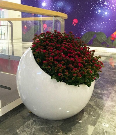 FO-299 Fiberglass Rounded Flowerpot  
